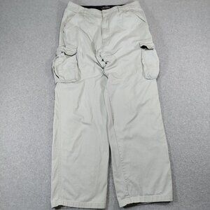 Plugg Cargo Pants Mens 36x34* (34x31) Khaki Cotton Baggy Utility Workwear